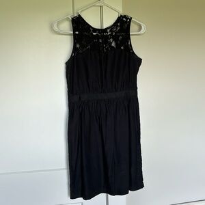 Loft black lace detail dress